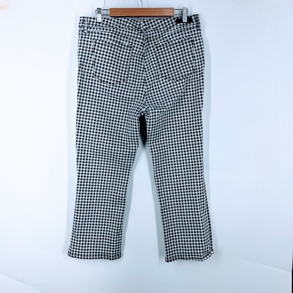 Sanctuary Denim Connector Kick Crop Gingham Checkered Pants Black White Size 33 - Picture 2 of 14